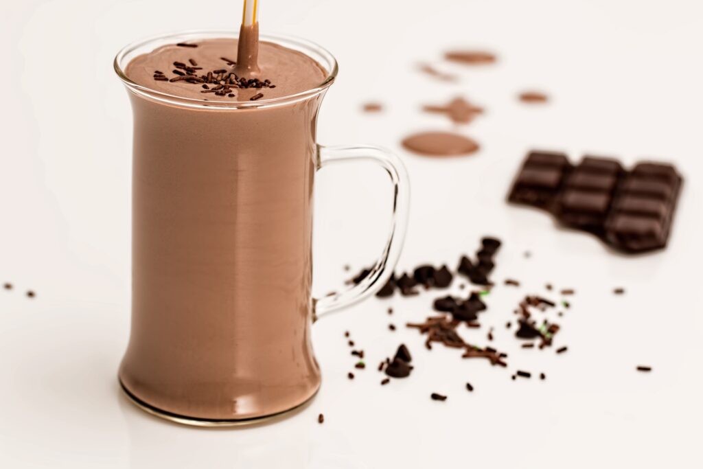 chocolates shake in a mug